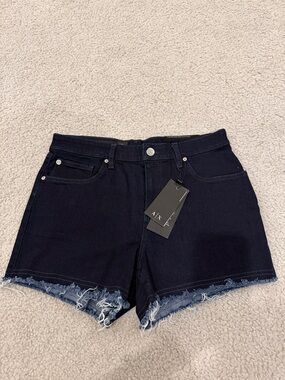 A/X Armani Exchange Women's Dark Navy Denim Cutoff Shorts